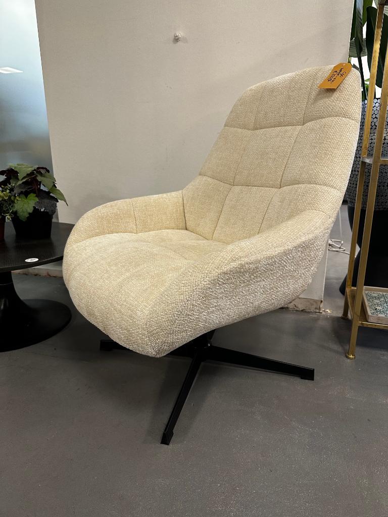 Draaibare fauteuil creme - ivoor witte fauteuil draaibaar, Huis en Inrichting, Fauteuils, Nieuw, 75 tot 100 cm, Ophalen of Verzenden