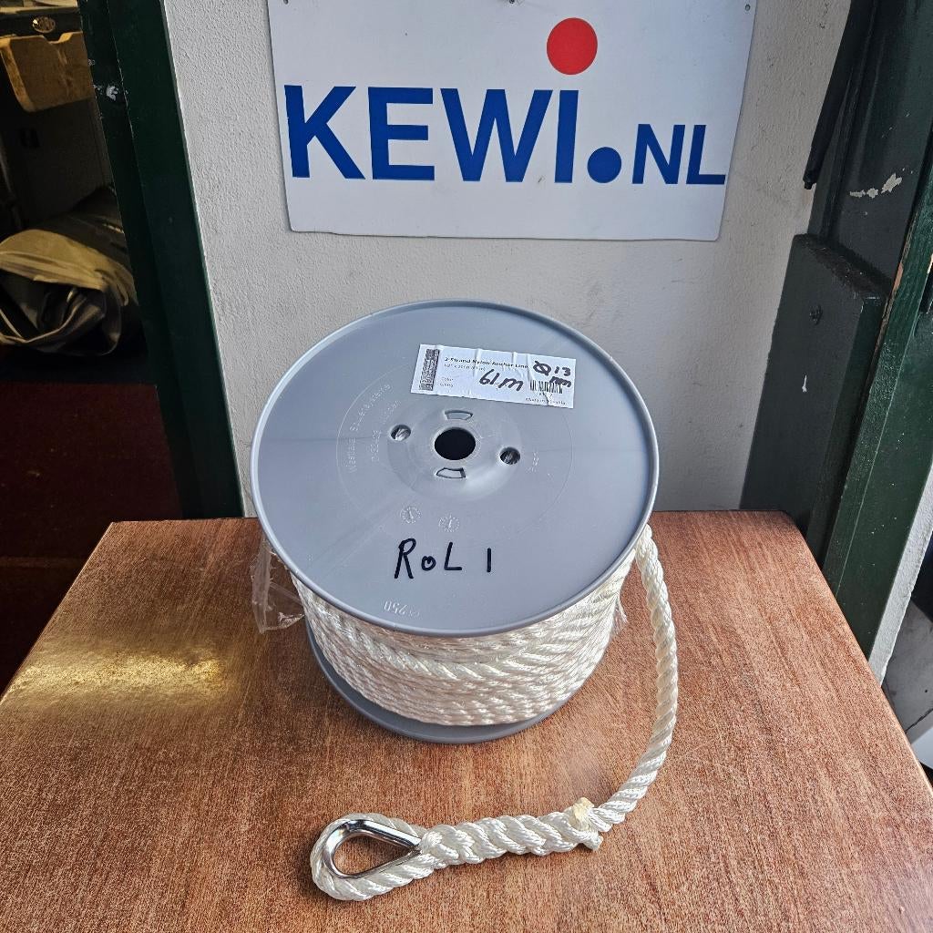 TOUW / ANKERLIJN 13 MM  61 M LANG € 50,-    KEWI ROTTERDAM, Ophalen, Nieuw, Lijn of Blok