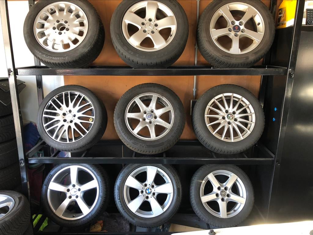 Diverse lichtmetalen velgen met zomer- en winterbanden, Auto-onderdelen, Banden en Velgen, Ophalen, 18 inch, Gebruikt, Personenwagen