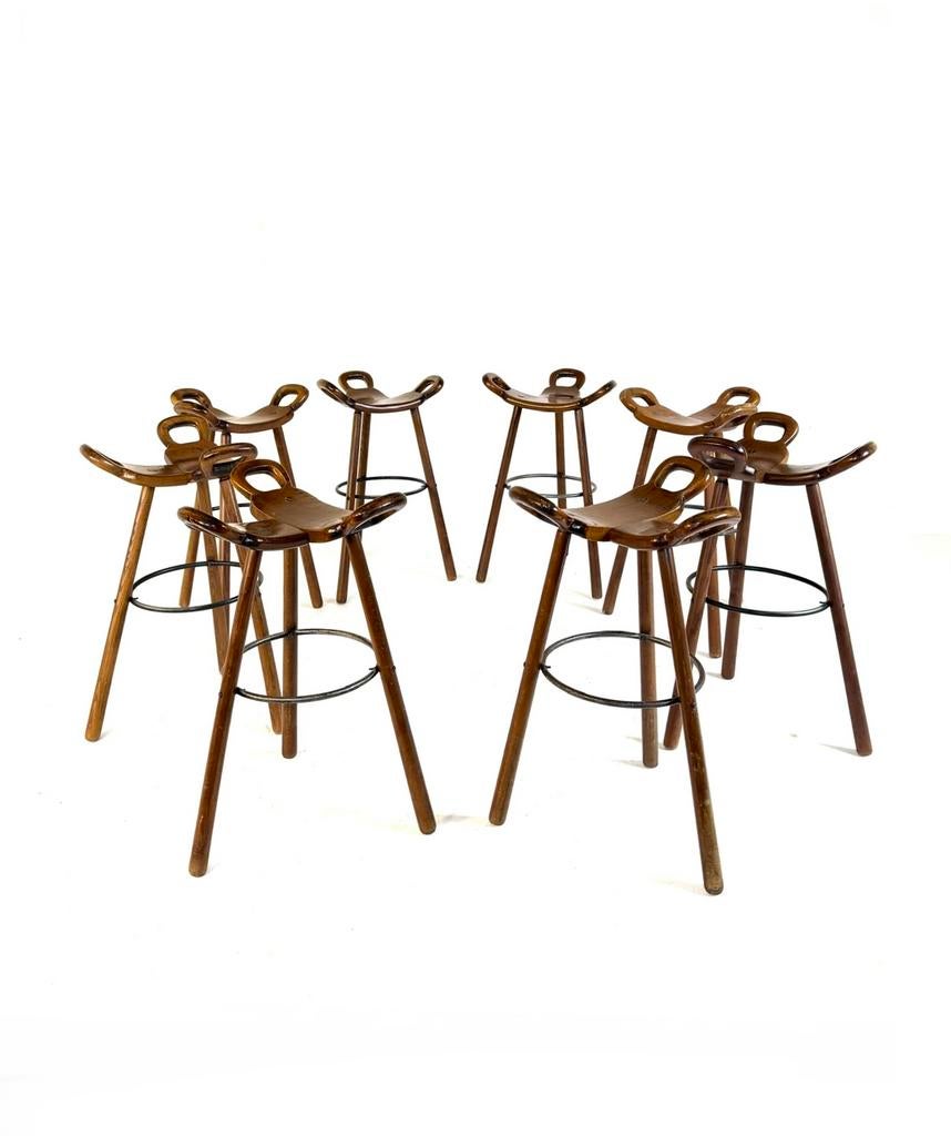 8x vintage Marbella barkruk, Conoform ‘60, 5 krukken of meer, Met voetsteun, 60 tot 90 cm, Ophalen of Verzenden