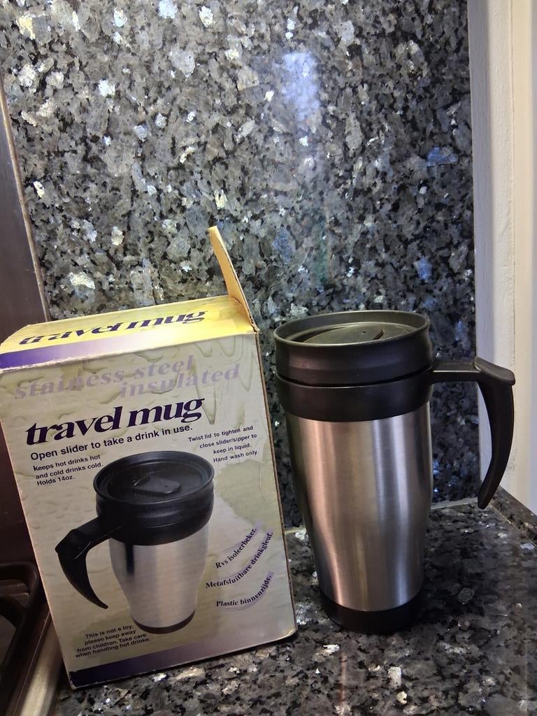 Bidon rvs travelmug reisbeker nieuw in doos NIEUW IN DOOS, Ophalen of Verzenden, Nieuw