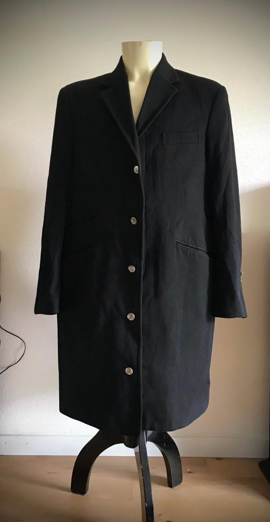 Liv Design heren jas chique metalen knopen 50% wol zwart 52, Kleding | Heren, Ophalen of Verzenden, Zo goed als nieuw, Maat 52/54 (L)