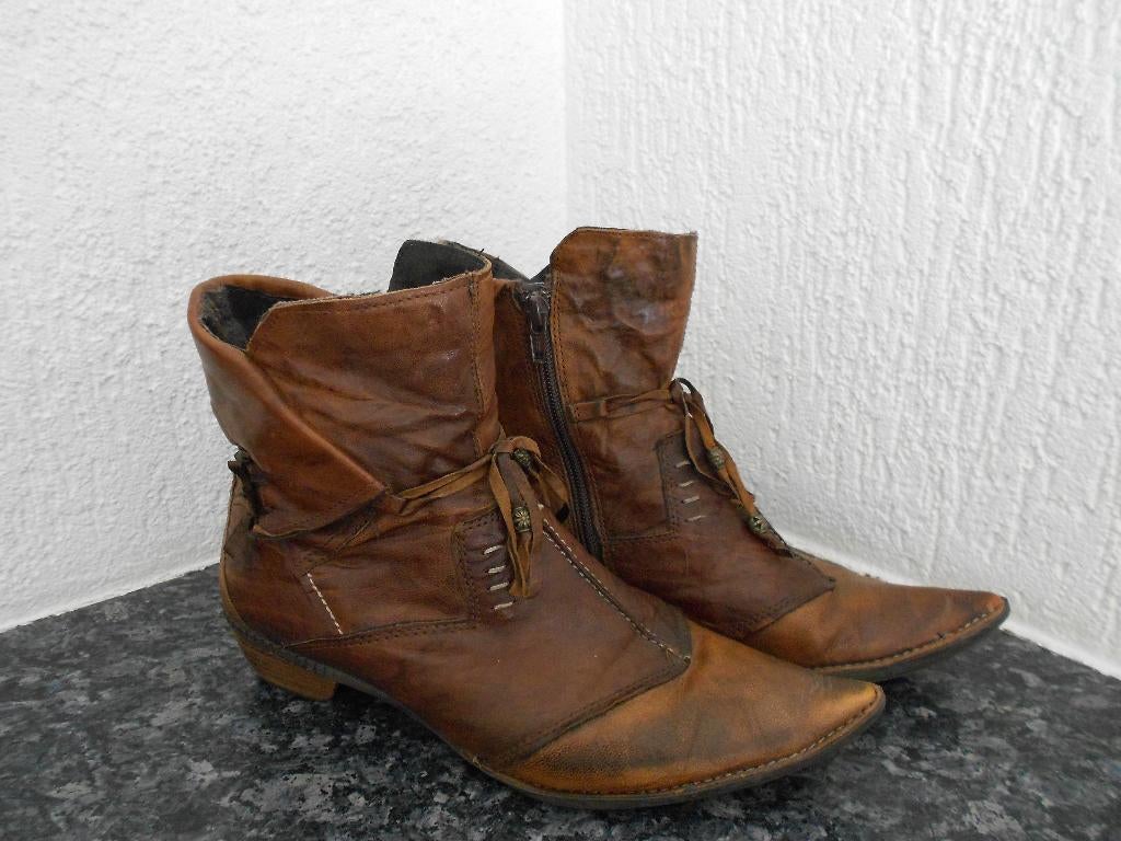 Khrio laarsjes enkellaarsje als nieuw cognac leer stijvol 38, Bruin, Verzenden, Lage of Enkellaarzen, Zo goed als nieuw