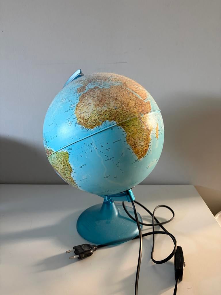 Vintage Verlichte Globe, Ophalen of Verzenden, Interactief, Gebruikt