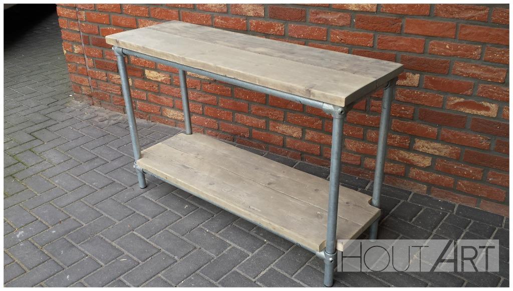 Sidetable steigerbuis met steigerhout NIEUW