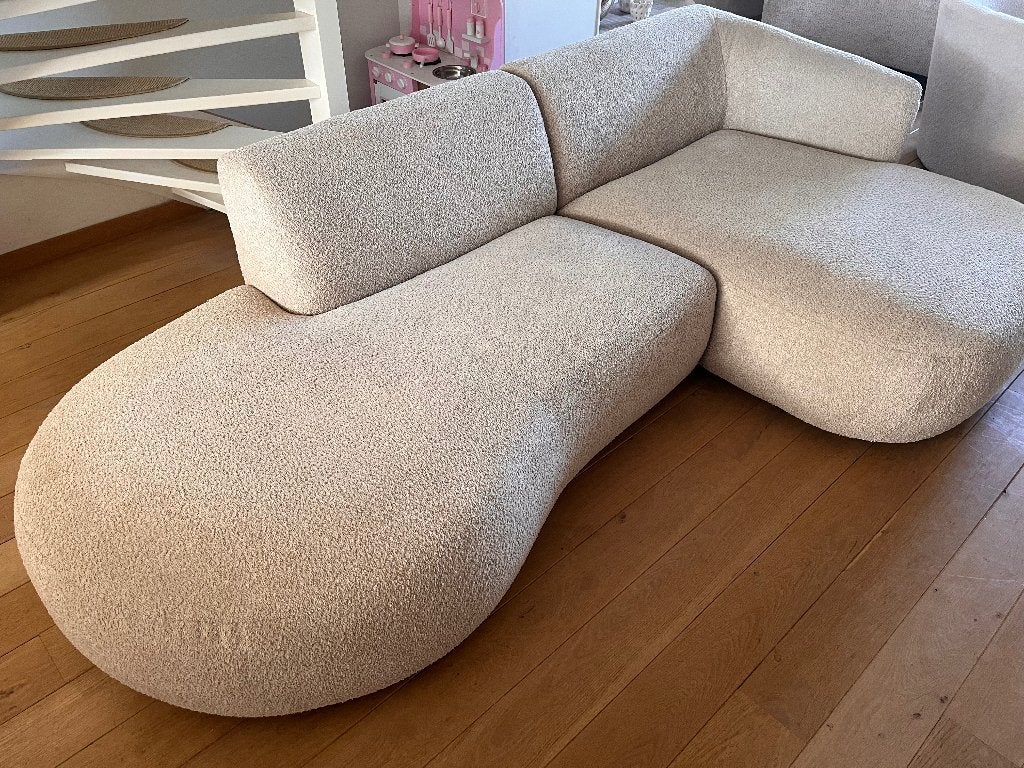 Bank Japandi organische vorm, Huis en Inrichting, Ophalen, Gebruikt, Minder dan 75 cm, Hoekbank