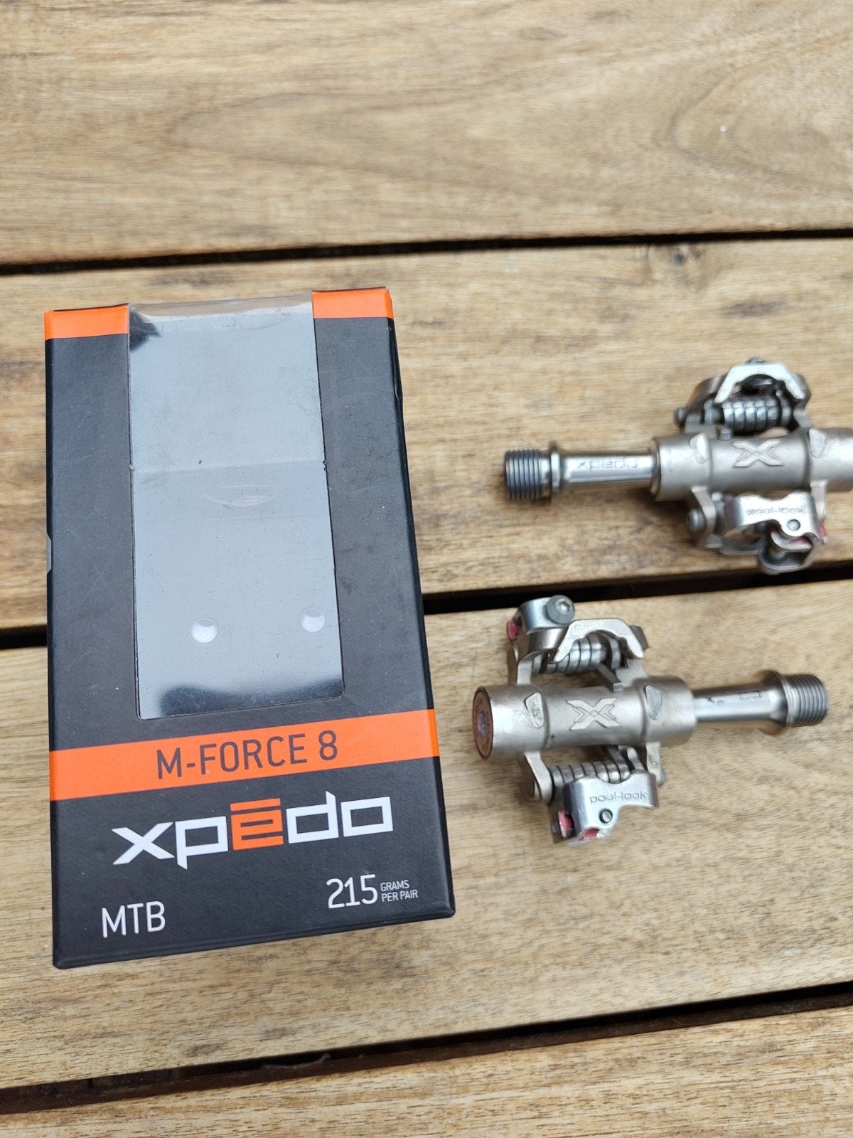 Xpedo M-Force 8 MTB pedalen met titanium assen, Crankstel of Pedalen, Xpedo, Gebruikt, Titanium