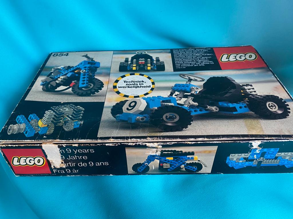 Oude lego technic 854 go-kart blauw compleet met doios, Compleet, Gebruikt, Lego, Ophalen of Verzenden