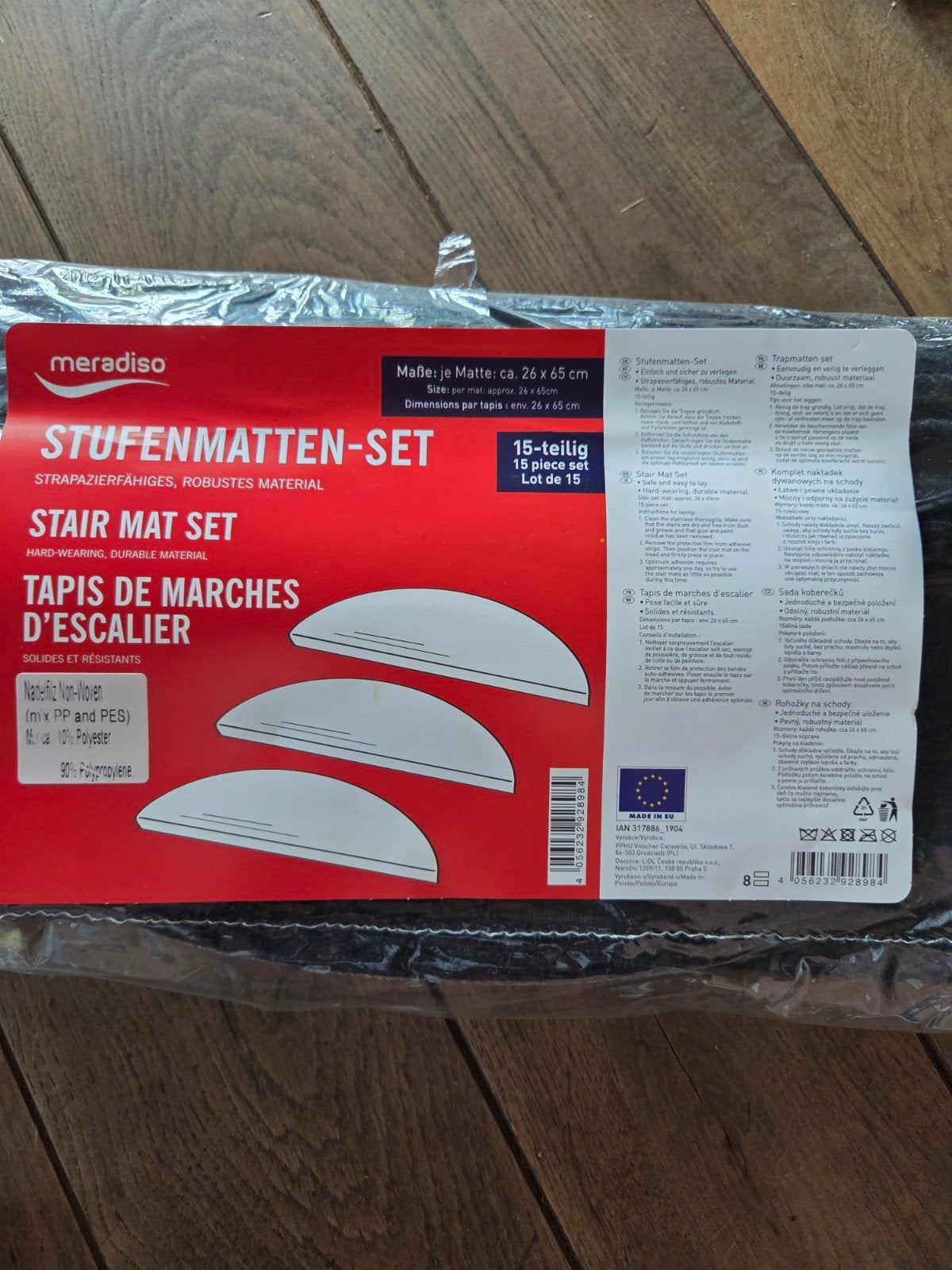 Trapmatten-set - 14 stuks, 26x65 cm, Zwart, Huis en Inrichting, 50 tot 100 cm, Modern, functioneel, Zwart, Nieuw