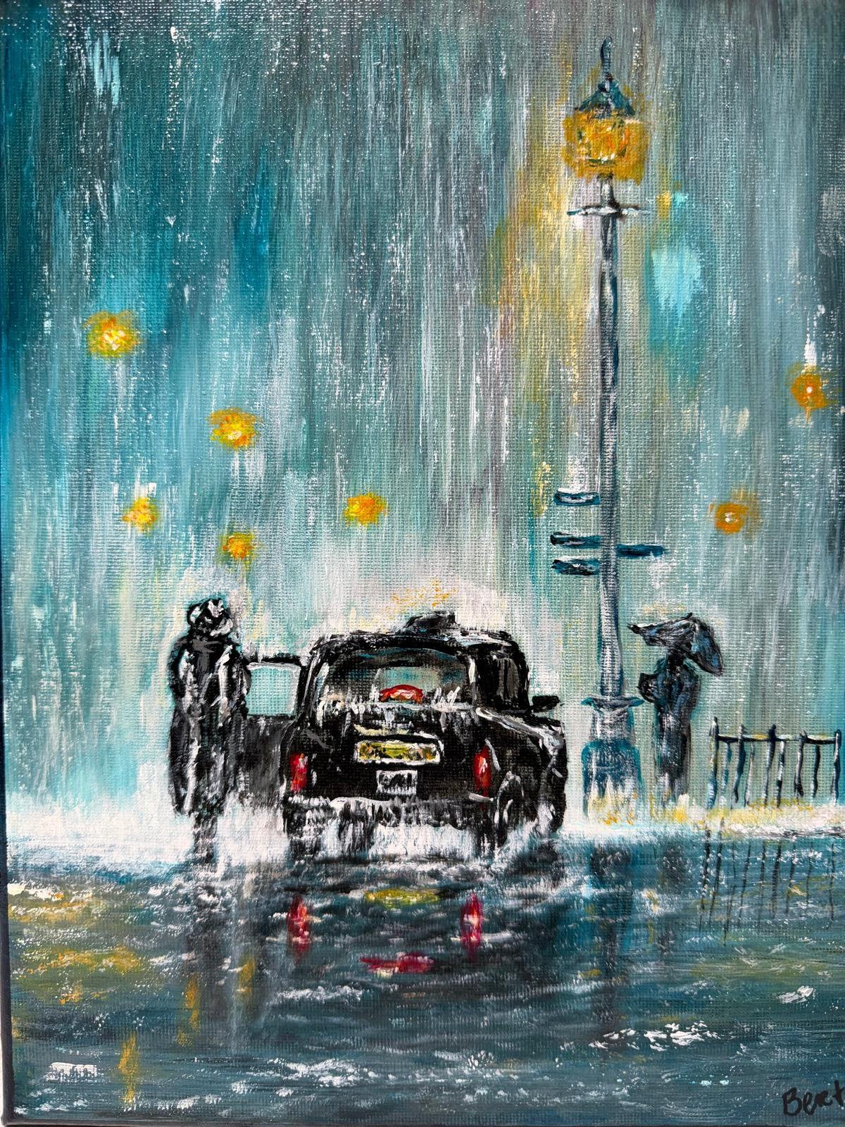Londen, Ophalen of Verzenden, Gesigneerd, Acrylverf, Stadsgezicht