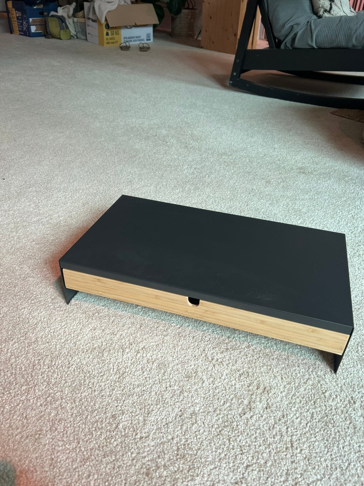 IKEA ELLOVEN monitorstandaard met lade, antraciet, Ophalen, Gebruikt