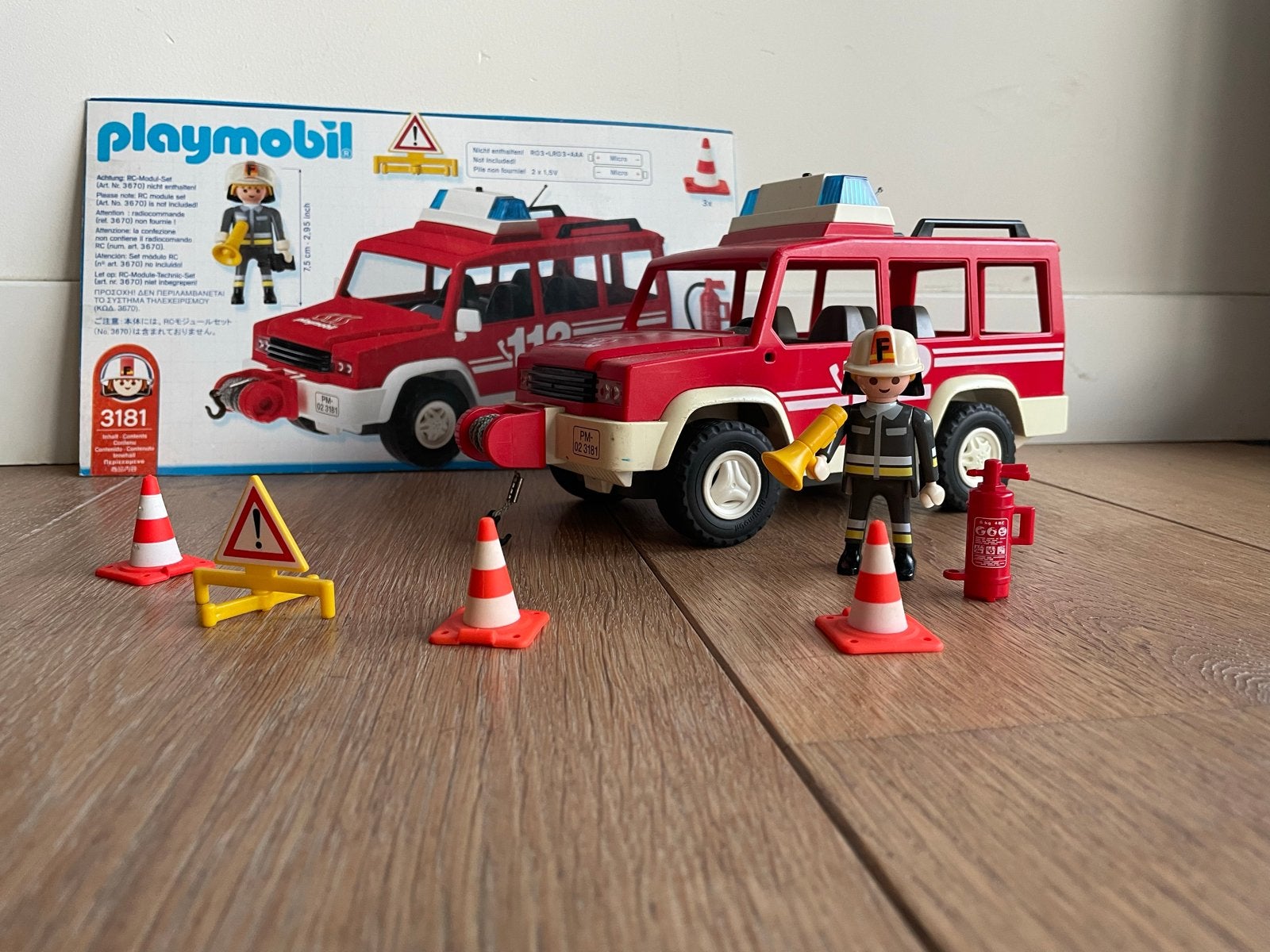 Playmobil Brandweerwagen 3181 met figuur en accessoires, Gebruikt, Complete set, Voertuig, Ophalen of Verzenden