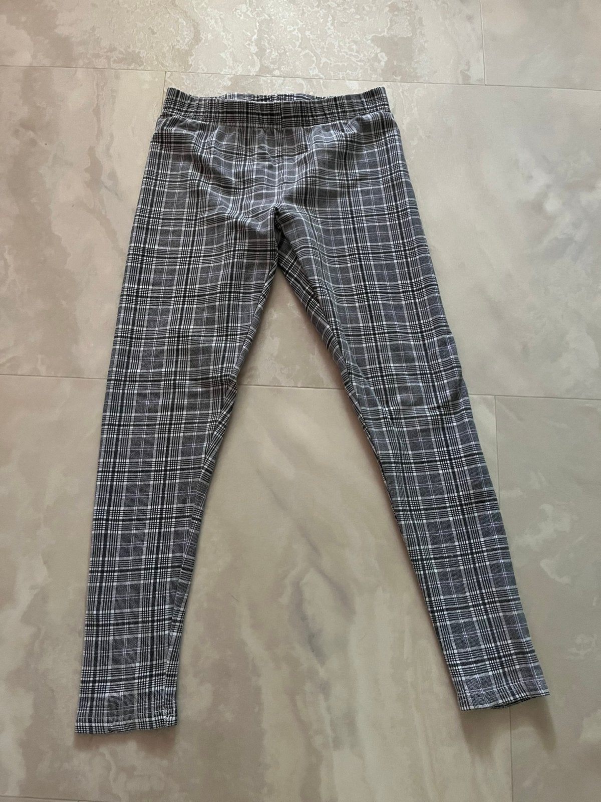 Zwart/wit geruite broek – Page One Young maat 146, Maat 36/38 (S), Zwart, Zo goed als nieuw, Legging