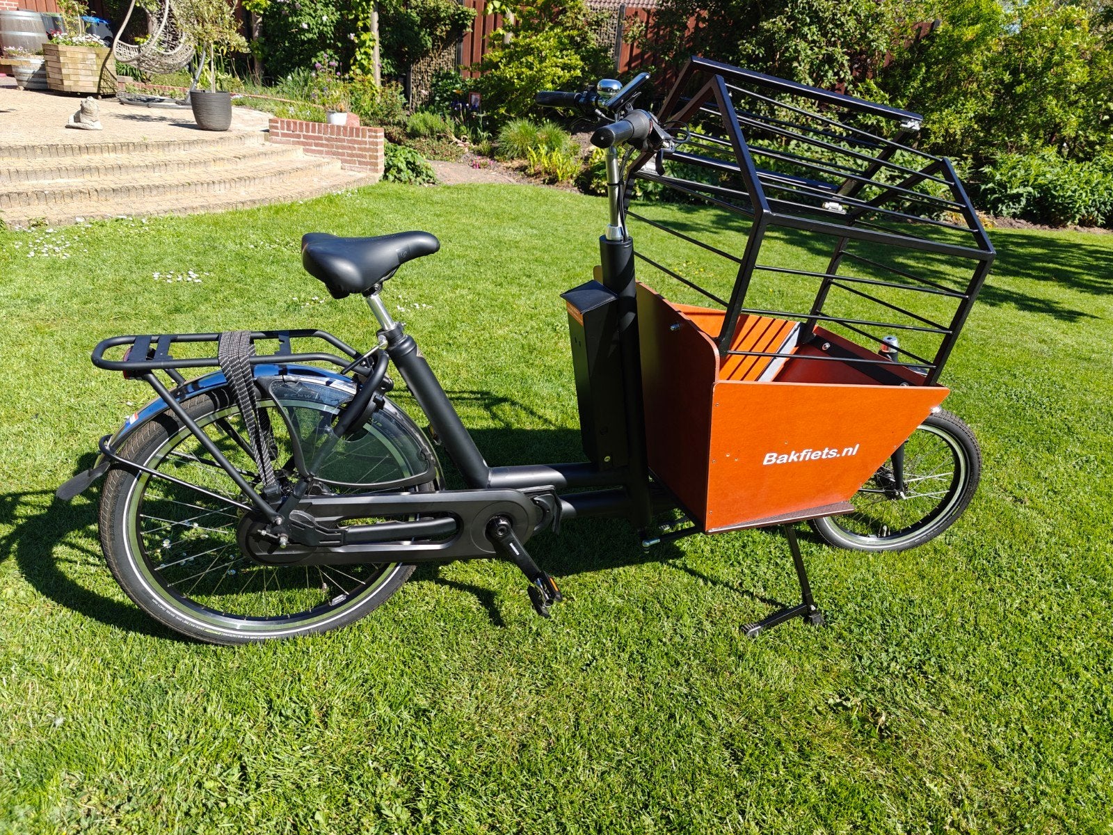 Electrische bakfiets 504 Wh accu 60-80km hoogste versnelling, Huif, Zo goed als nieuw, Schijfrem, Ophalen