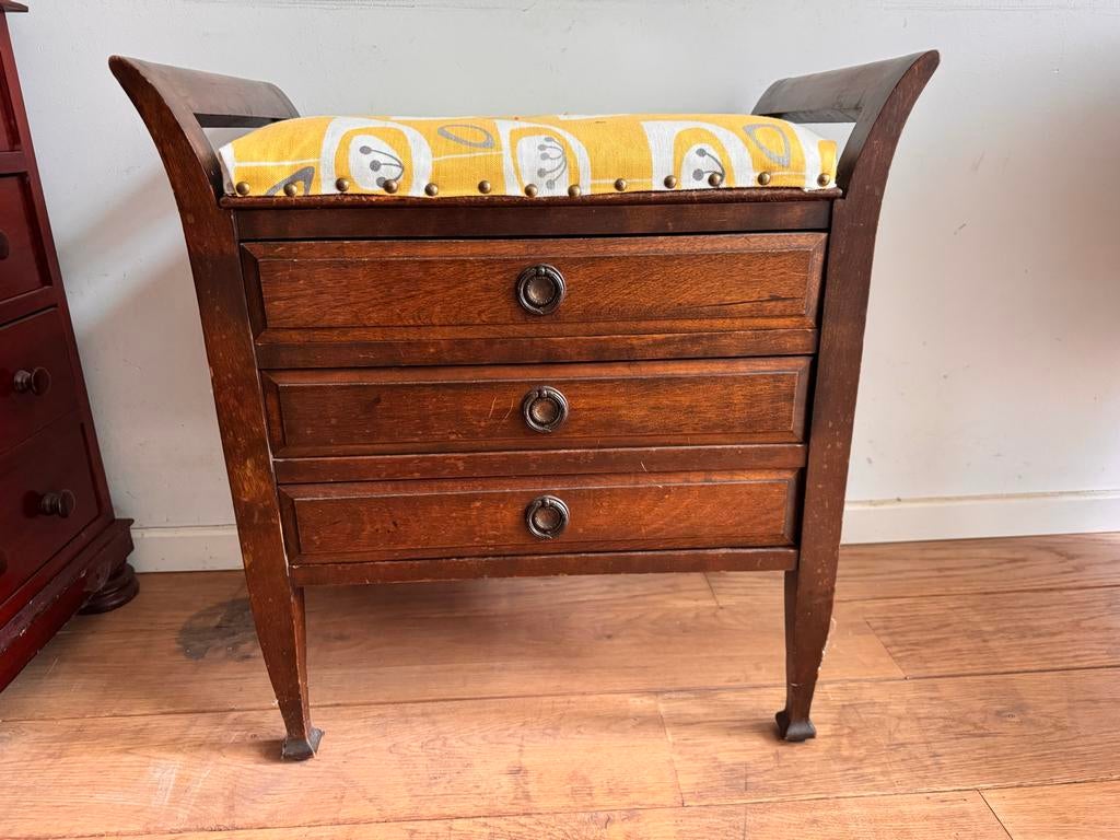 Ladenkastje/bankje bekleed met Retro Stof, Ophalen of Verzenden
