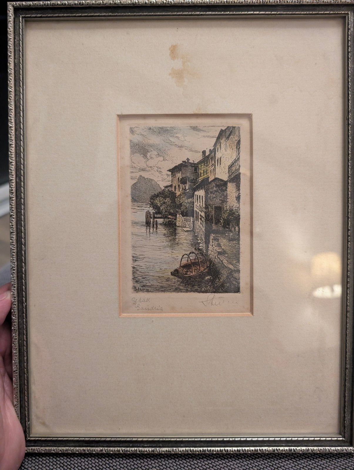 2 Antieke handgekleurde ets (Sturm), Antiek en Kunst, Ophalen of Verzenden, Portret, Ets, Ingelijst