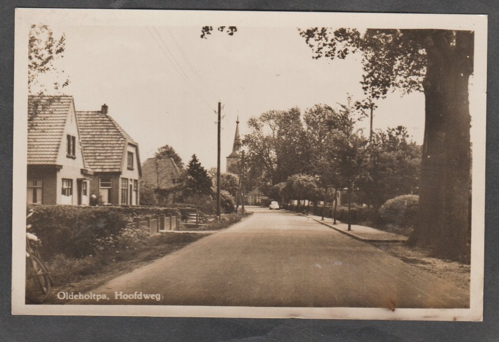 oldeholtpa  hoofdweg, Verzamelen, Ansichtkaarten | Nederland, Verzenden, 1940 tot 1960, Gelopen, Friesland