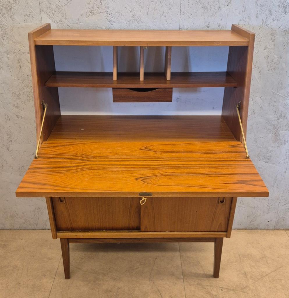 Vintage teak secretaire / Deens design kast, Jaren 60, Ophalen, Gebruikt, Scandinavisch, mid-century, N.v.t