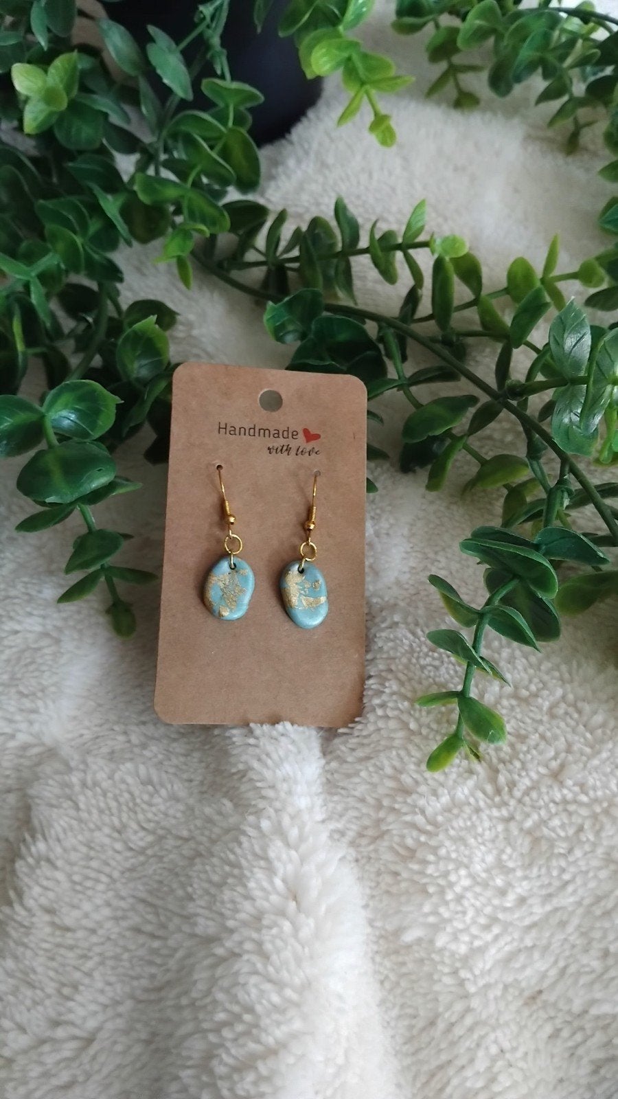oorbellen, Overige materialen, Hangers, Blauw, Nieuw