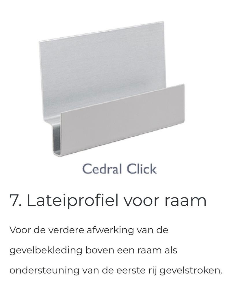 Lateiprofiel Cedral Click (Eternit) 4 stuks 3 M Grijs Nieuw, Ophalen of Verzenden, Nieuw