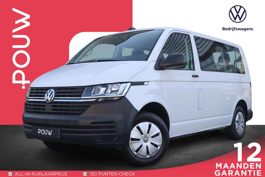 Volkswagen Transporter Kombi 2.0 TDI 110pk L1H1 | 8-persoons, Auto's, Voorwielaandrijving, Stof, Gebruikt, Wit