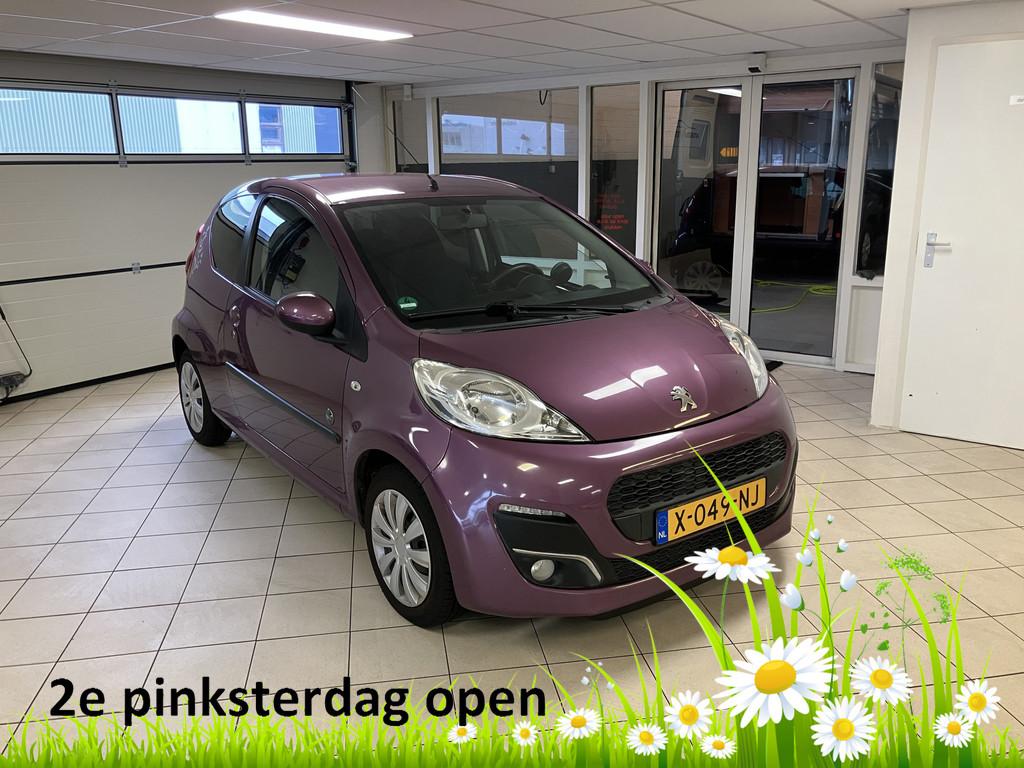 Peugeot 107 1.0 12V ENVY | Airco | LED | Paars Metallic, Auto's, Peugeot, Voorwielaandrijving, Euro 5, Gebruikt, Zwart