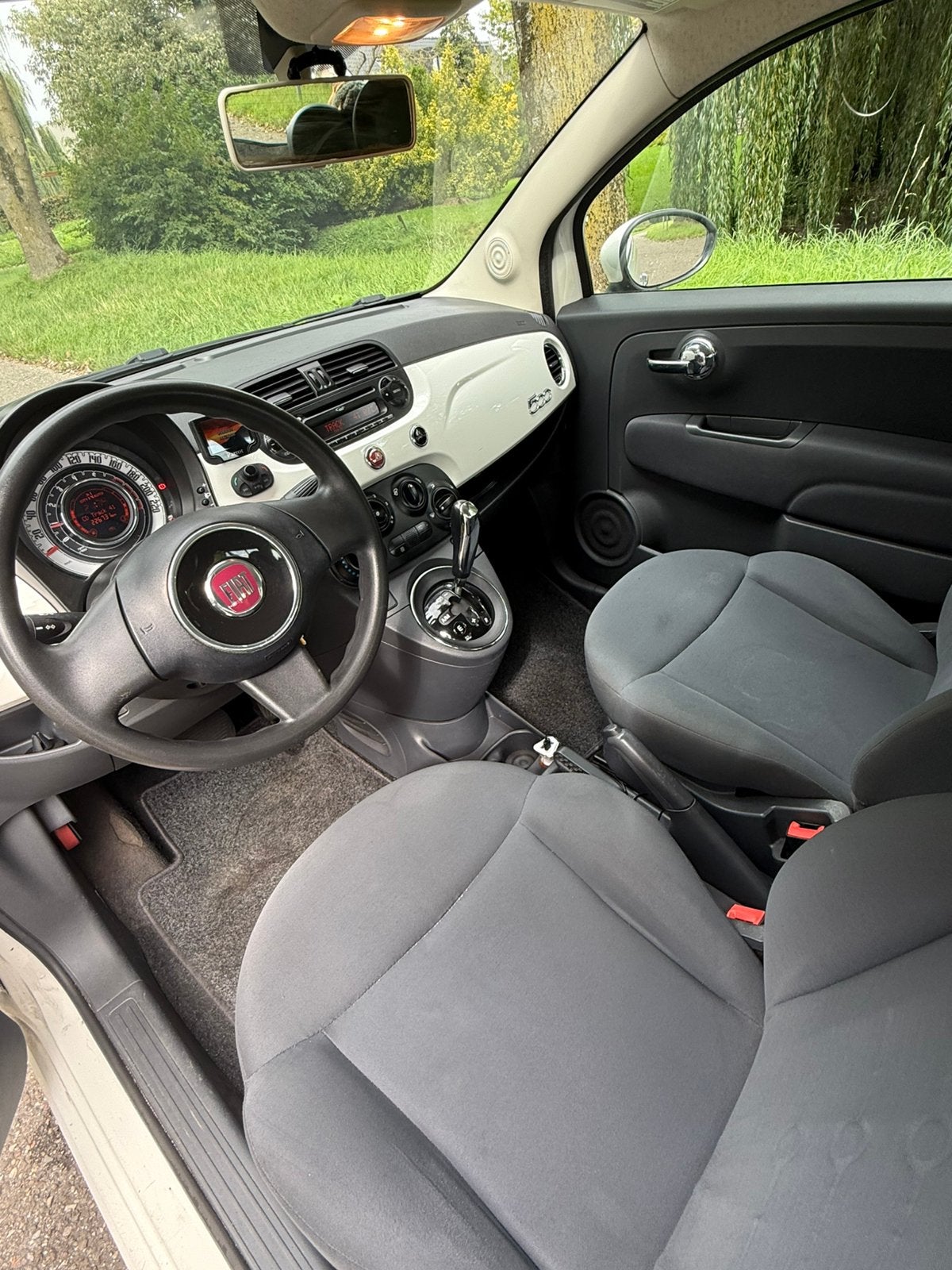 Fiat 500 1.2 AUT 51KW 2009 Wit, Stof, 1242 cc, 4 cilinders, Wit