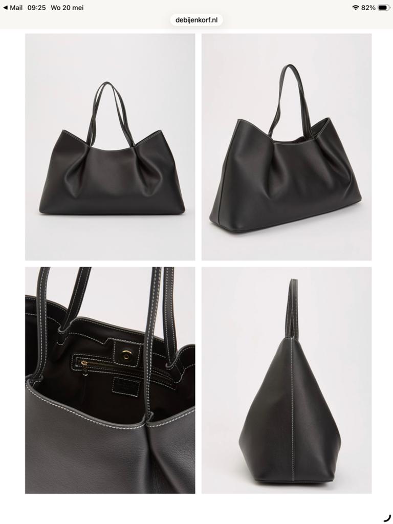 Elleme paris Dimple Tote Pebbled Leather Black/White €495,-, Verzenden, Nieuw, Zwart