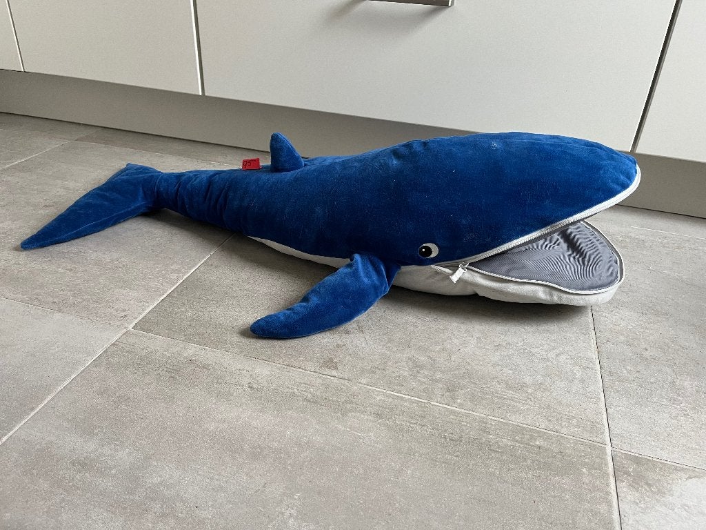 Hele grote walvis (95 cm), Overige typen, Blauw, Ophalen of Verzenden, Zo goed als nieuw