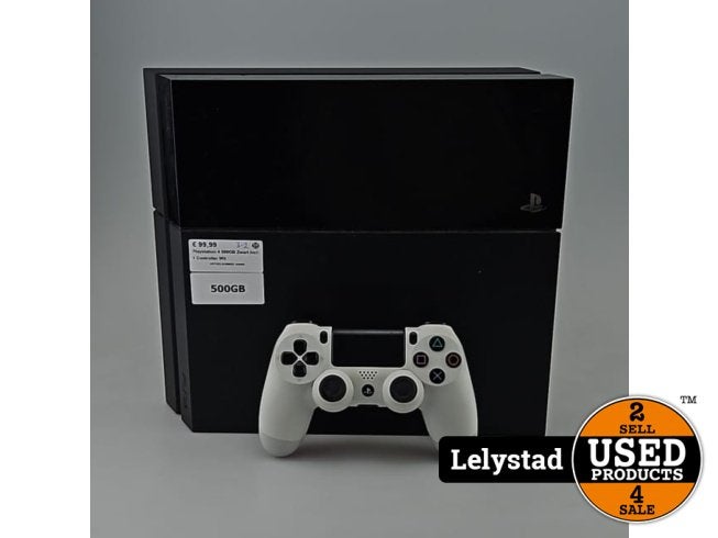 Playstation 4 500GB Zwart Incl: 1 Controller Wit