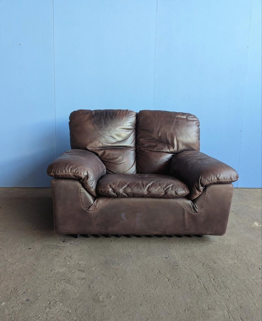 Vintage Italiaanse sofa Brunati- 1970s, Huis en Inrichting, Fauteuils, Gebruikt, Kunststof, Leer, 100 tot 125 cm, 75 tot 100 cm