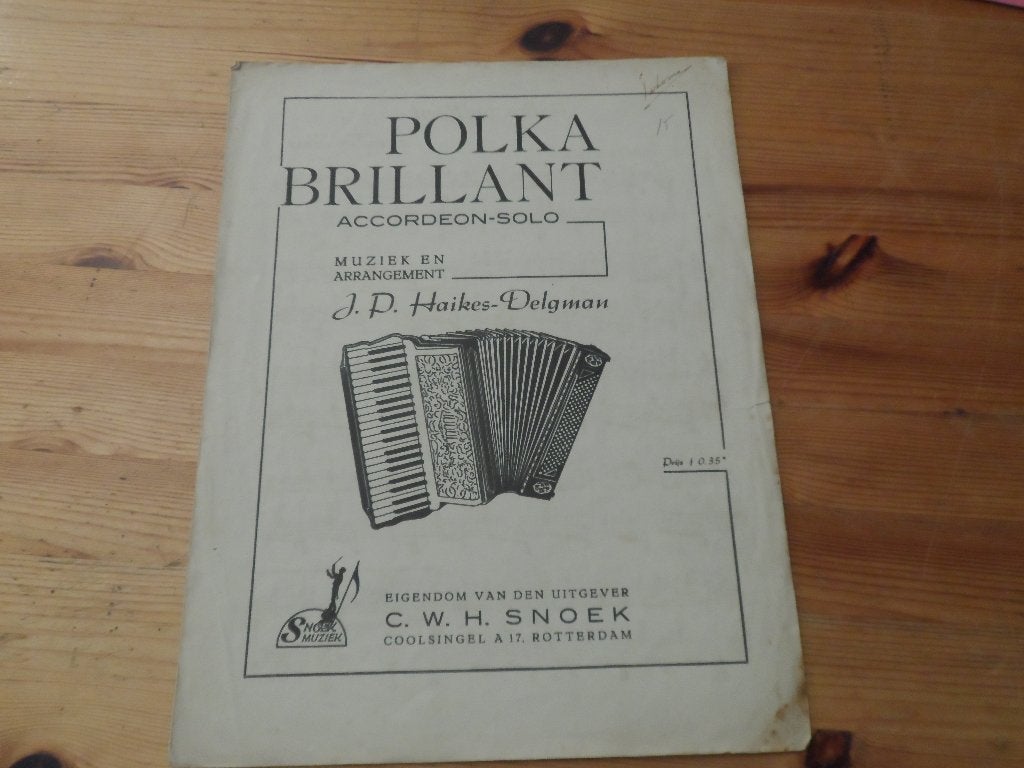 J. P. Haikes delgman - polka brillant, Muziek en Instrumenten, Bladmuziek, Gebruikt, Ophalen of Verzenden, Artiest of Componist