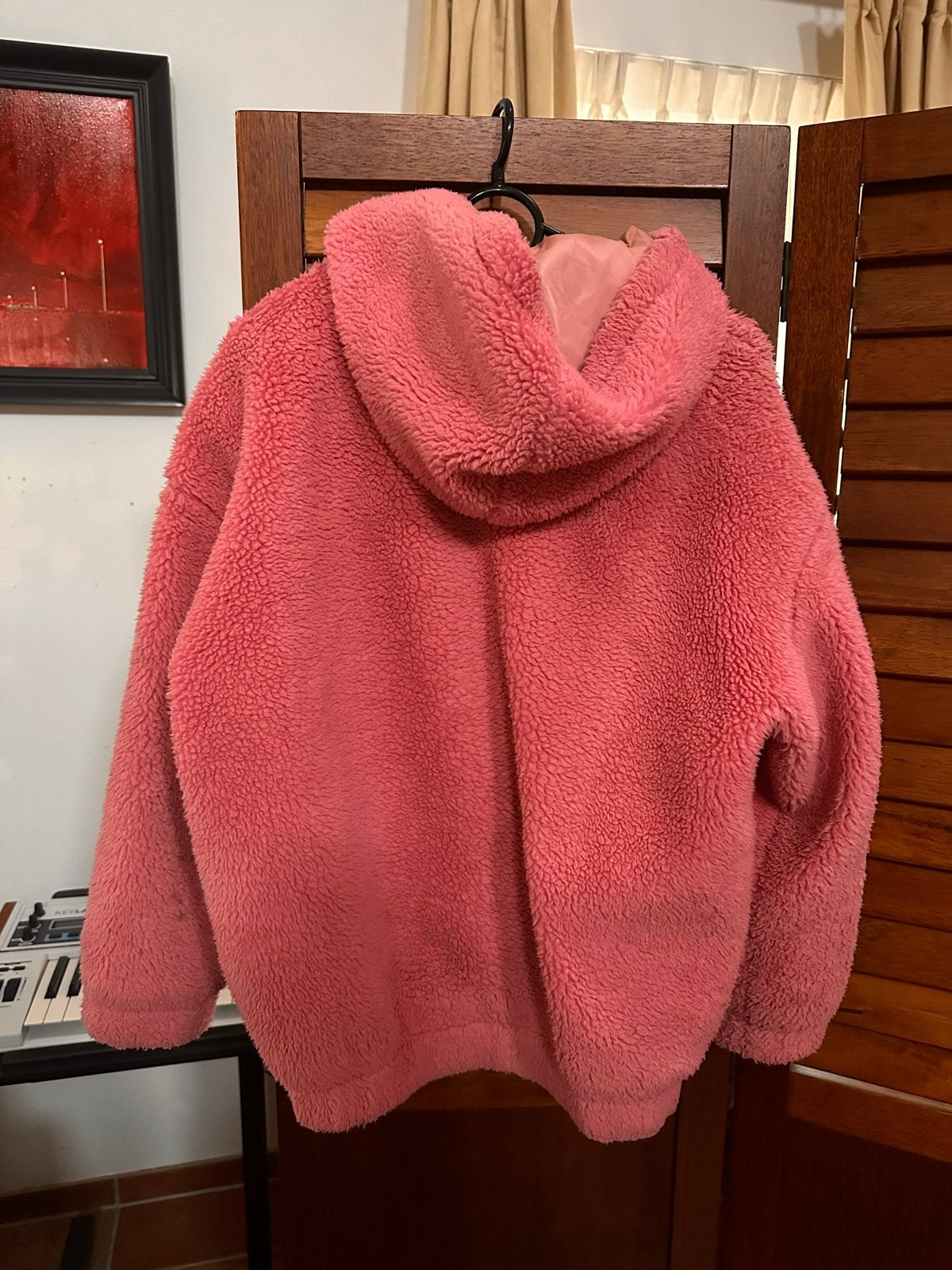 Roze teddy jas met capuchon, Kleding | Dames, Jassen | Winter, Ophalen of Verzenden, Gedragen, Maat 36 (S), Roze