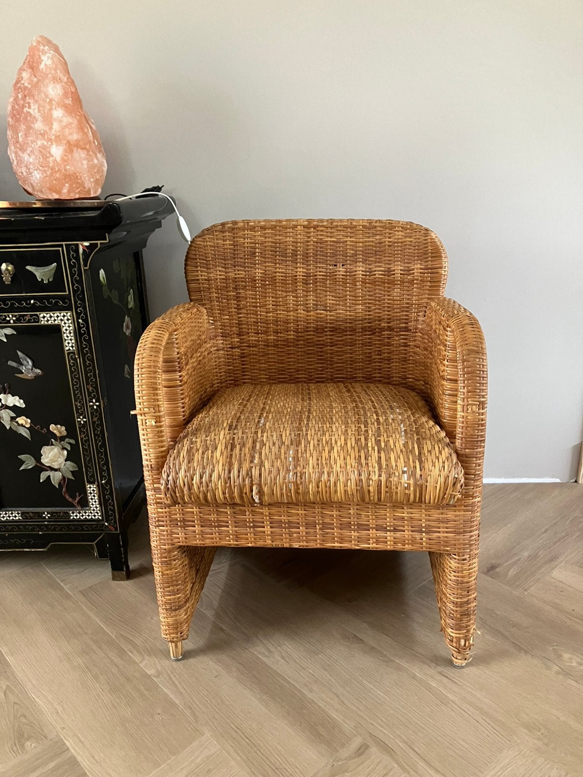 Gae aulenti tlinkit fauteuil 1 stuks stoel rotan, Huis en Inrichting, Stoelen, Ophalen, Gebruikt, Bruin, Eén