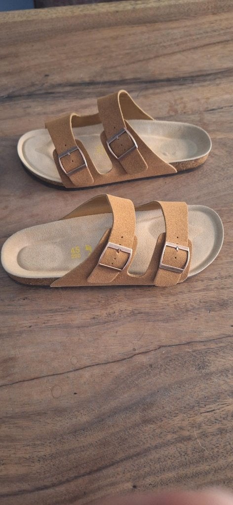 Heren slippers sandalen khaki maat 45, Sandalen, Overige kleuren, Onbekend, Nieuw