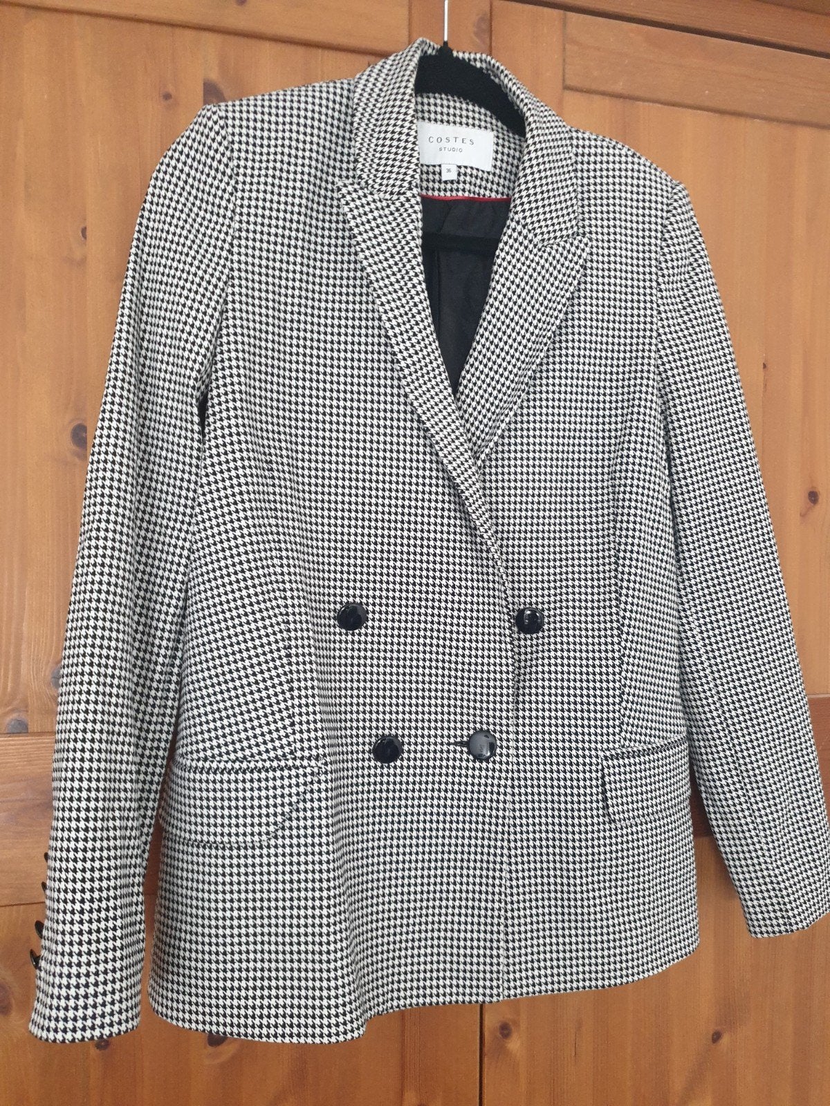 Costes Studio Jasje Zwart/Wit Pied-de-poule Maat 36, Zwart, Ophalen of Verzenden, Zo goed als nieuw, Maat 36 (S)
