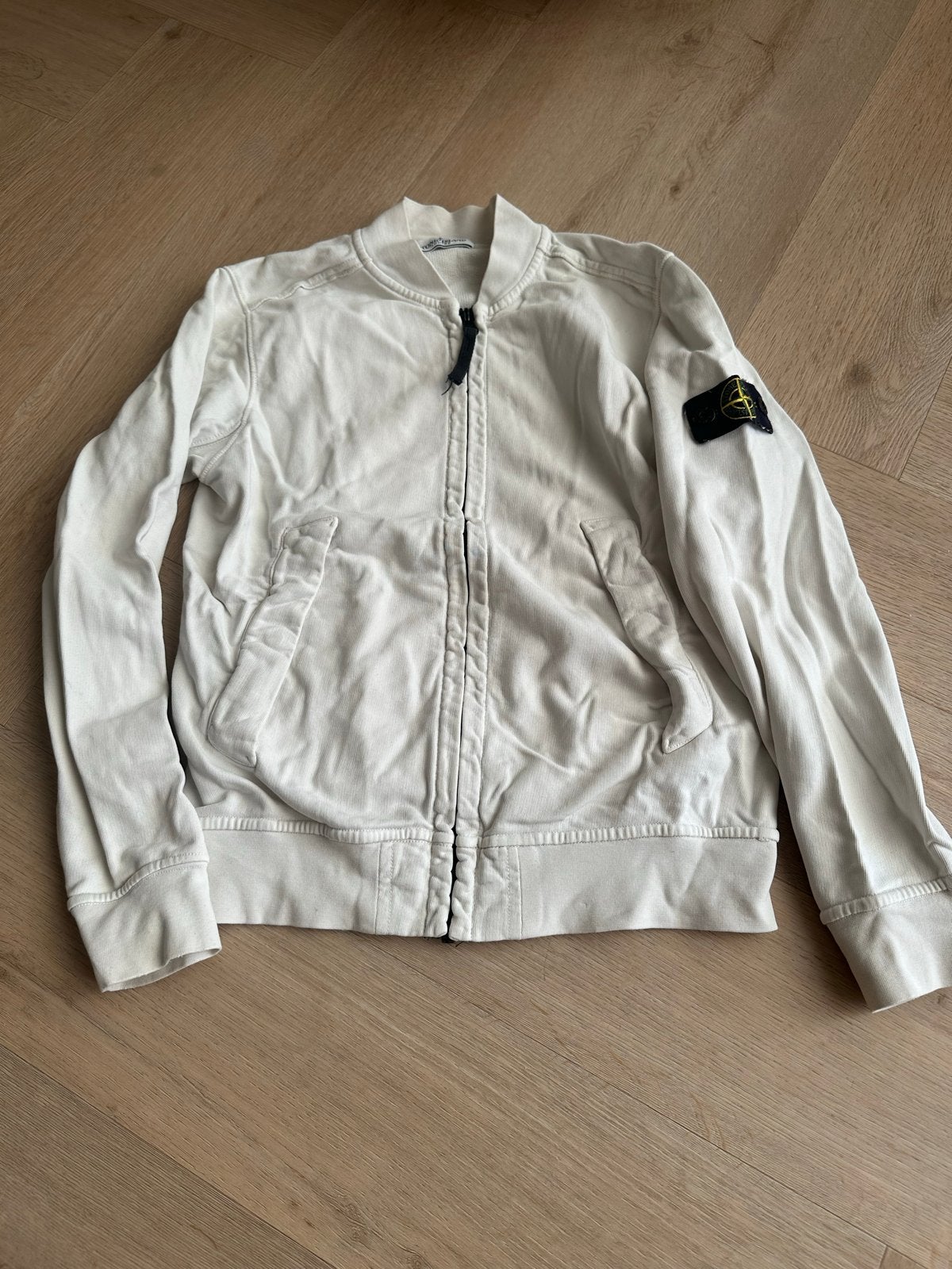 Stone Island Junior Jas - Crème/Wit - Maat 142 (10 jaar), Ophalen of Verzenden, Gebruikt, Jongen, Jas