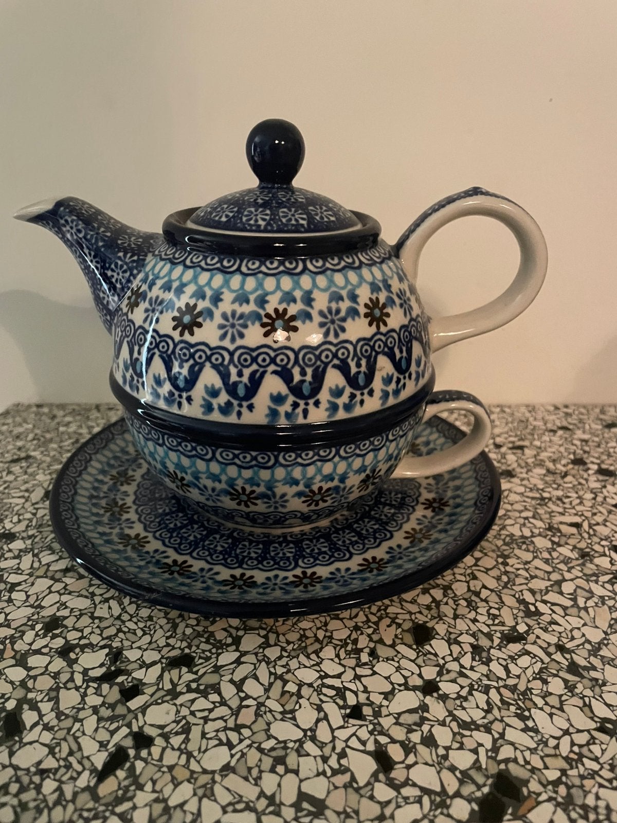 Origineel Bunzlau Servies 'Tea for One' – Handgemaakt, Ophalen