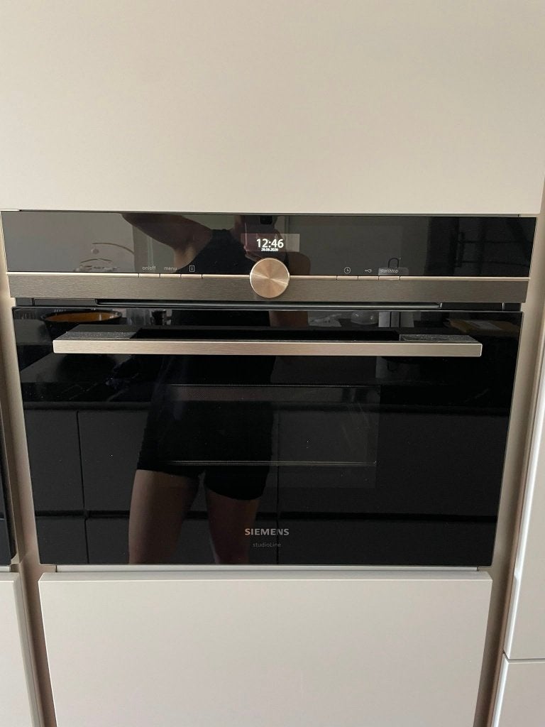 Siemens Studioline Black Steel Inbouwoven iq700, Ophalen, 45 tot 50 cm, Gebruikt, Oven