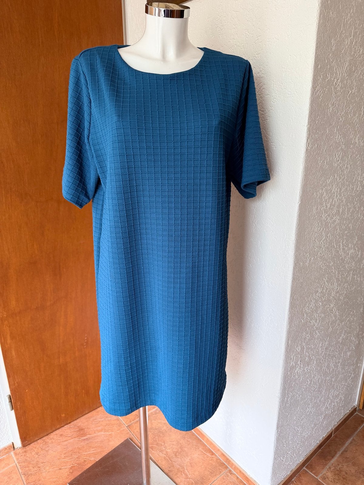 Norah jurk met wafelstructuur, maat M, Maat 38/40 (M), Blauw, Ophalen of Verzenden, Zo goed als nieuw