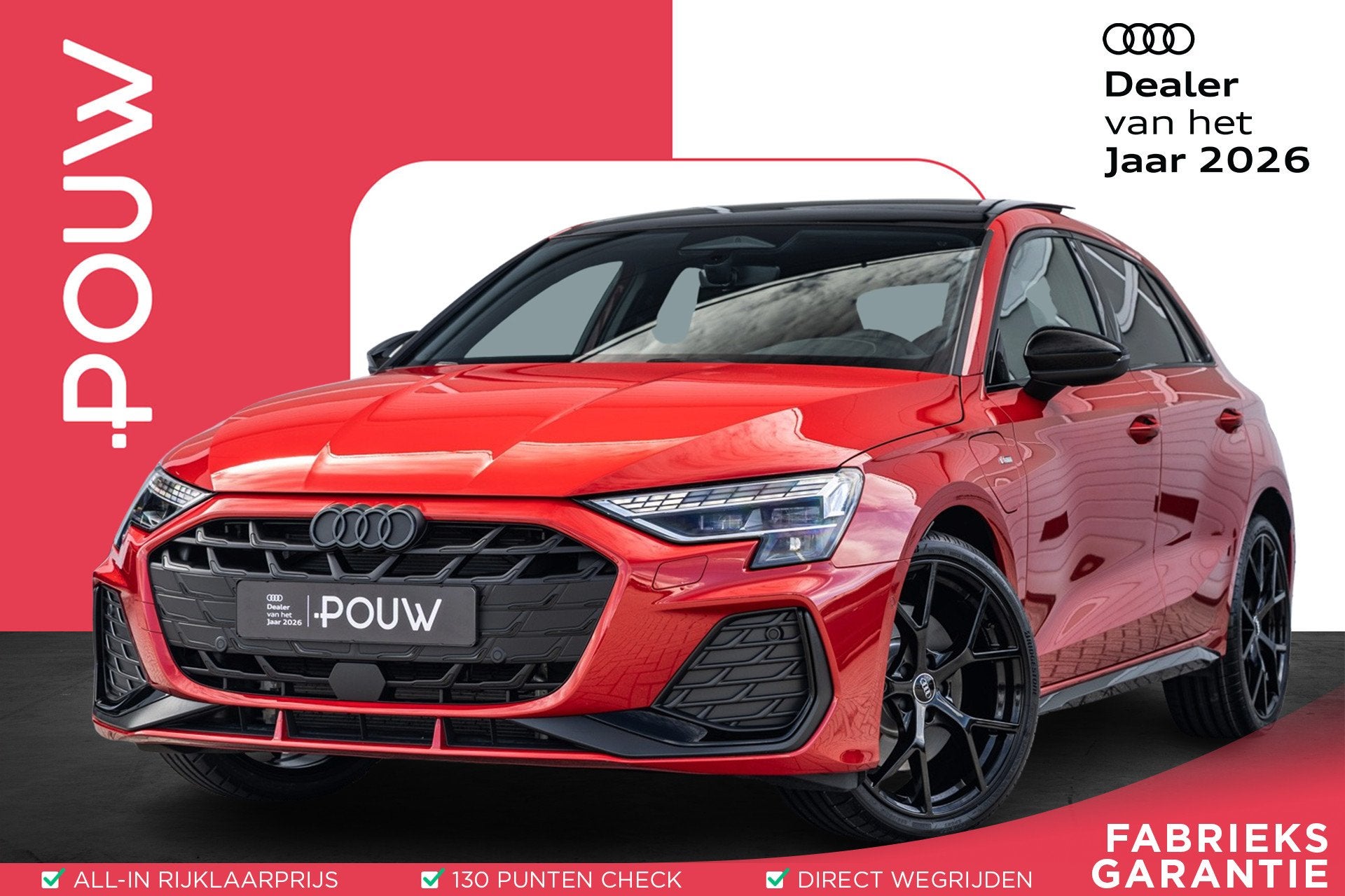 Audi A3 Sportback 45 TFSIe 272pk S edition Competition | Pan, 4 cilinders, 150 min, 26 kWh, Plug-in hybride