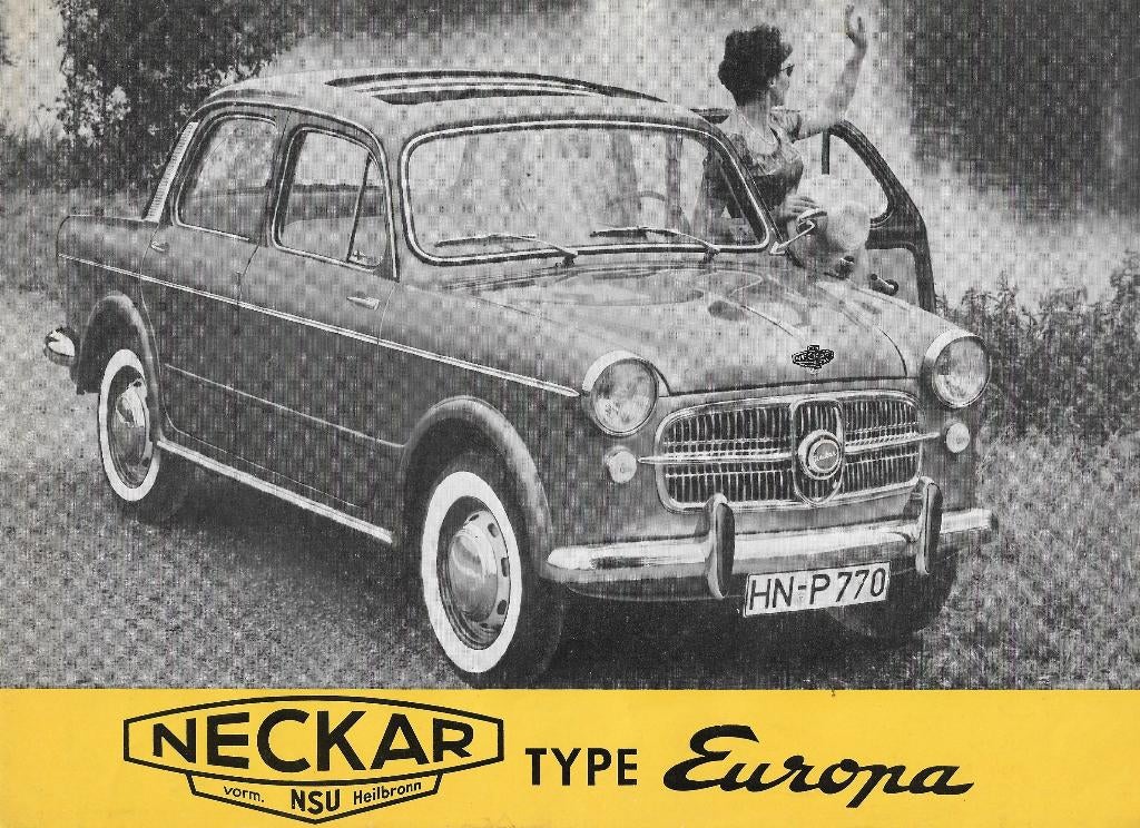 Brochure NECKAR, type Europa, ca. 1962 (D)., Gelezen, Ophalen of Verzenden, Overige merken, Neckar.