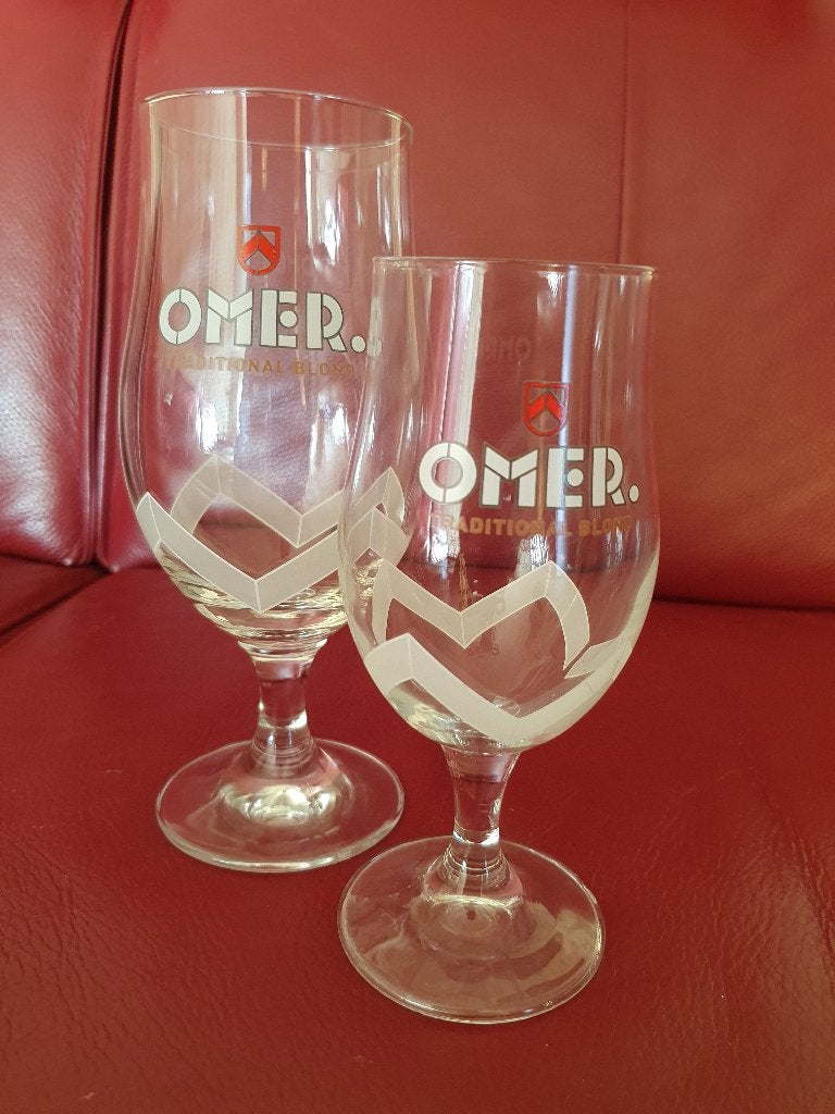 Omer bierglazen (2 stuks voor de vraagprijs), Ophalen of Verzenden, Nieuw, Glas of Glazen, Overige merken