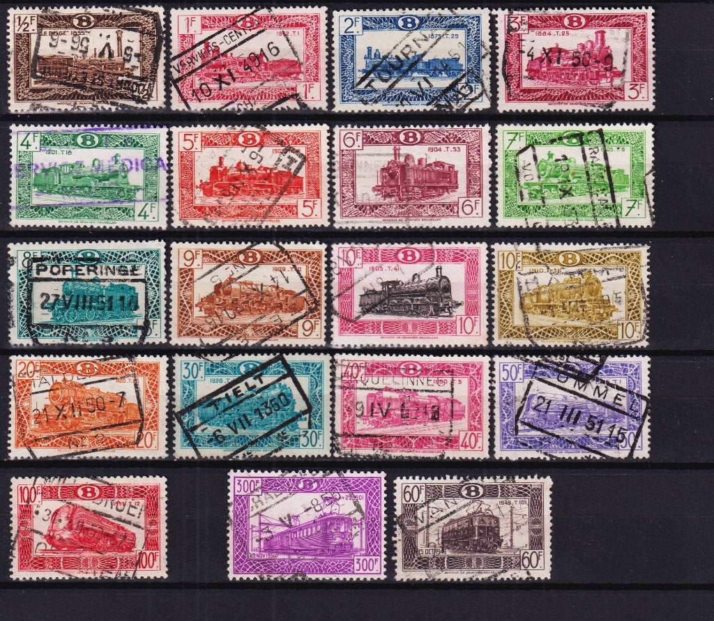 België Spoorwegzegels 1949 TR304-TR321A gestempeld, Ophalen, Gestempeld, Treinen, Gestempeld