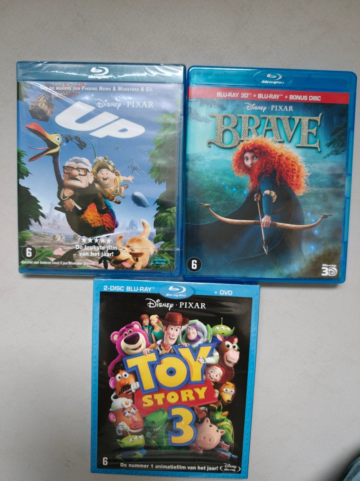 Disney Pixar Blu-ray Collectie: Toy Story 3, Up, Brave, Boxset, Ophalen of Verzenden, Zo goed als nieuw, Filmcollectie