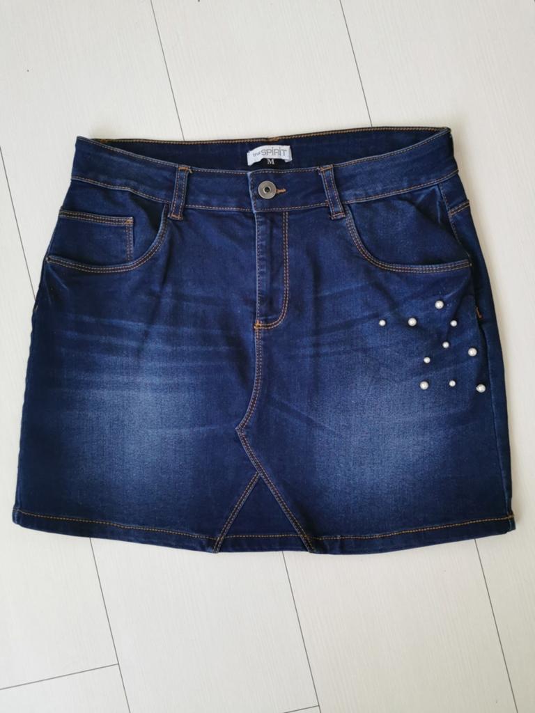 Kort spijkerrokje, mt M, Maat 38/40 (M), Blauw, Ophalen of Verzenden, Boven de knie