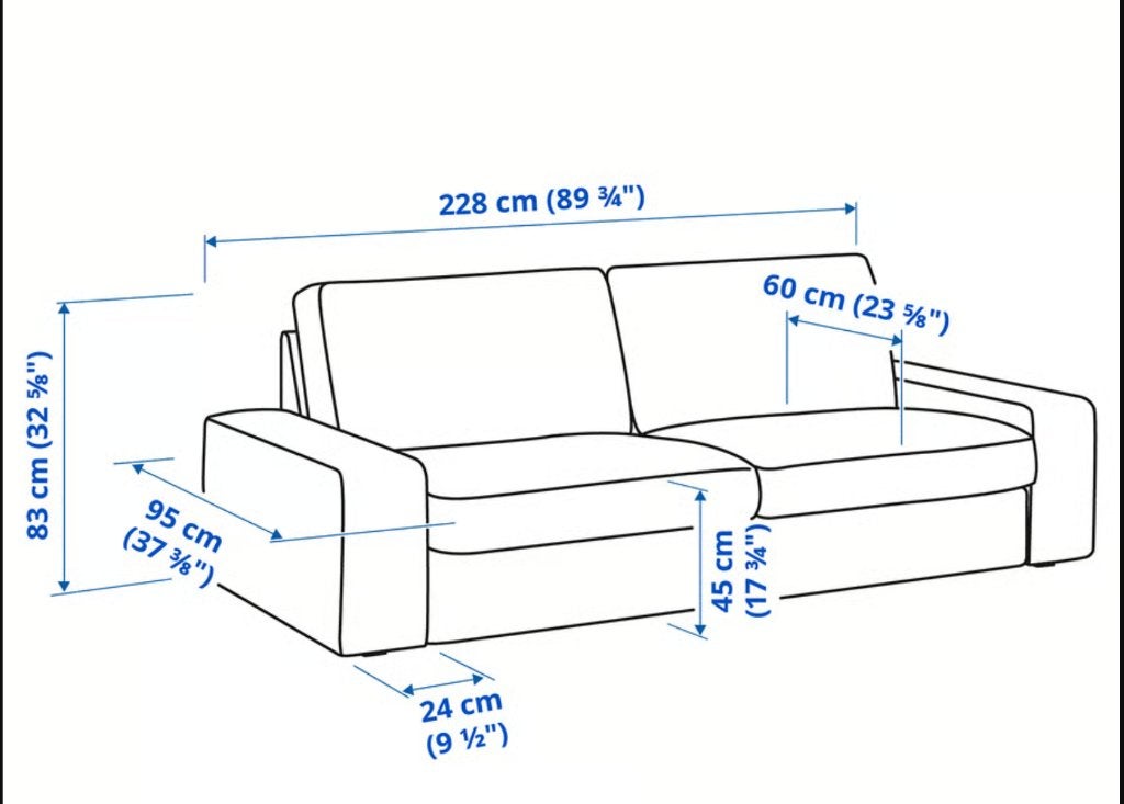 IKEA - KIVIK 3-seat sofa, Colour -Tallmyra beige/grey, Driepersoons, 75 tot 100 cm, Ophalen of Verzenden, Zo goed als nieuw