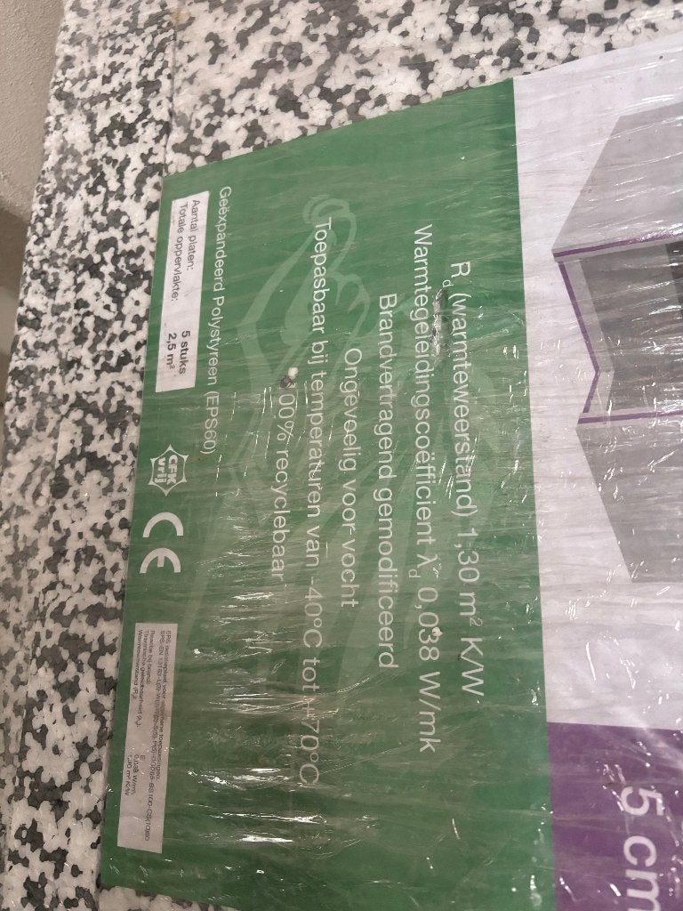 Kingspan Unidek Isolatieplaten EPS60 EPS Isolatie, Doe-het-zelf en Verbouw, 4 tot 8 cm, Nieuw, Minder dan 5 m², Piepschuim (Tempex)
