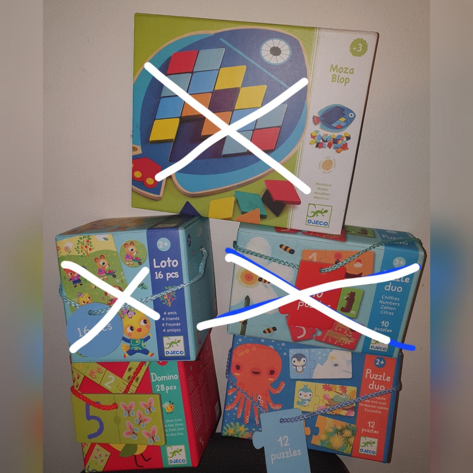 DJECO Puzzle Duo en/of Domino, voor kind vanaf 2/3/4 jaar, Verzenden, Gebruikt, Puzzelen
