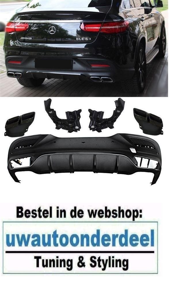 63AMG Look Zwart Uitlaat Sport Diffuser Voor MB GLE C292 Cou